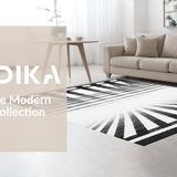 Ultra Soft Area Rug, Non Slip, Stain Resistant, Washable Area Rugs for Living Room, Bedroom, Modern Jungle Theme Flooring With Striking Monochromatic Optical Illusion(Black)