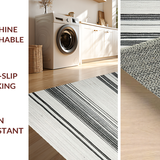Chic Black And White Striped Front Porch Stripe Area(White)