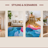 Ultra Soft Area Rug, Non Slip, Stain Resistant, Washable Area Rugs for Living Room, Bedroom, Handmade Abstract Pink Blue Living Room Rug(Blue)