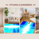 Ultra Soft Area Rug, Non Slip, Stain Resistant, Washable Area Rugs for Living Room, Bedroom, Chic Geometric Color Wave(Blue)