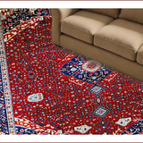Ultra Soft Area Rug, Non Slip, Stain Resistant, Washable Area Rugs for Living Room, Bedroom, Elegant Red and Blue Medallion(Red)