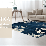 Ultra Soft Area Rug, Non Slip, Stain Resistant, Washable Area Rugs for Living Room, Bedroom, Butterfly Floral Washable Kids Playroom Carpet(Black)