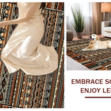 Ultra Soft Area Rug, Non Slip, Stain Resistant, Washable Area Rugs for Living Room, Bedroom, Bold Symmetrical Medallion Style(Brown)