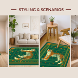 Artistic Geometric Tiger Motif(Green)