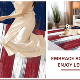 Ultra Soft Area Rug, Non Slip, Stain Resistant, Washable Area Rugs for Living Room, Bedroom, Rustic Vintage Flag Design(Red)