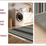 Ultra Soft Area Rug, Non Slip, Stain Resistant, Washable Area Rugs for Living Room, Bedroom, Elegant Geometric Contrast Design(Black)