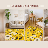 Ultra Soft Area Rug, Non Slip, Stain Resistant, Washable Area Rugs for Living Room, Bedroom, Contemporary Soft-Cornered Design(Yellow)