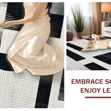 Ultra Soft Area Rug, Non Slip, Stain Resistant, Washable Area Rugs for Living Room, Bedroom, Ebony & Ivory Dash: Cotton Flatweave Rug, Modern Hall Decor(Black)