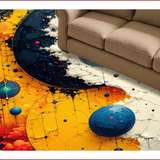 Ultra Soft Area Rug, Non Slip, Stain Resistant, Washable Area Rugs for Living Room, Bedroom, Colorful Yin Yang Bedroom Non-Slip Floor Mat(Black)