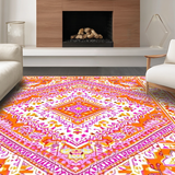 Ultra Soft Area Rug, Non Slip, Stain Resistant, Washable Area Rugs for Living Room, Bedroom, Transitional Patterned Warmth and Color(Orange)