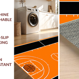 Ultra Soft Area Rug, Non Slip, Stain Resistant, Washable Area Rugs for Living Room, Bedroom, Cheerful Basketball Artwork Concept(Orange)