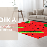 Ultra Soft Area Rug, Non Slip, Stain Resistant, Washable Area Rugs for Living Room, Bedroom, Lively Fruity Decor Style(Red)