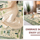 Ultra Soft Area Rug, Non Slip, Stain Resistant, Washable Area Rugs for Living Room, Bedroom, Elegant Earthy Floral Insect Design(Beige)