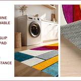 Ultra Soft Area Rug, Non Slip, Stain Resistant, Washable Area Rugs for Living Room, Bedroom, Abstract Multi-Color Living Room Stain-Resistant Rug(Orange)