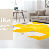 Ultra Soft Area Rug, Non Slip, Stain Resistant, Washable Area Rugs for Living Room, Bedroom, Vibrant Geometric Artistry Expression(Yellow)