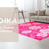 Ultra Soft Area Rug, Non Slip, Stain Resistant, Washable Area Rugs for Living Room, Bedroom, Stylish Plush Diamond Motif(Pink)