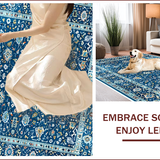 Ultra Soft Area Rug, Non Slip, Stain Resistant, Washable Area Rugs for Living Room, Bedroom, Durable Blue Entryway Area Rug with Intricate Pattern(Blue)