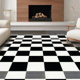 Ultra Soft Area Rug, Non Slip, Stain Resistant, Washable Area Rugs for Living Room, Bedroom, Dynamic Red and Black Contrast Design(Black)