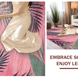 Ultra Soft Area Rug, Non Slip, Stain Resistant, Washable Area Rugs for Living Room, Bedroom, Chic Contemporary Floral Embellishment(Pink)