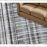 Ultra Soft Area Rug, Non Slip, Stain Resistant, Washable Area Rugs for Living Room, Bedroom, Versatile RV Deck Beach Picnic Straw Carpet(Black)