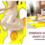Ultra Soft Area Rug, Non Slip, Stain Resistant, Washable Area Rugs for Living Room, Bedroom, Sunny Yellow Fun Shape(Yellow)