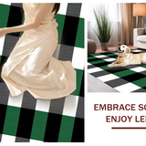 Elegant White Checkered Farmhouse Aesthetic(Green)