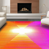 Ultra Soft Area Rug, Non Slip, Stain Resistant, Washable Area Rugs for Living Room, Bedroom, Vibrant Multicolor Abstract Expression(Orange)