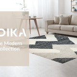 Ultra Soft Area Rug, Non Slip, Stain Resistant, Washable Area Rugs for Living Room, Bedroom, Sleek Abstract Gray Tones Design(Black)