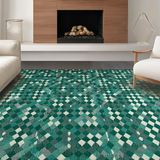 Ultra Soft Area Rug, Non Slip, Stain Resistant, Washable Area Rugs for Living Room, Bedroom, Rustic Linear Artful Composition(Green)