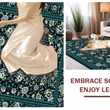 Ultra Soft Area Rug, Non Slip, Stain Resistant, Washable Area Rugs for Living Room, Bedroom, Bold Colorful Ogee Pattern(Blue)