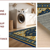 Ultra Soft Area Rug, Non Slip, Stain Resistant, Washable Area Rugs for Living Room, Bedroom, Soft Velvet Islamic Prayer Meditation(Blue)