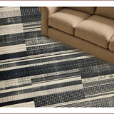 Ultra Soft Area Rug, Non Slip, Stain Resistant, Washable Area Rugs for Living Room, Bedroom, Rustic Natural Tone Patterned Textile(Black)