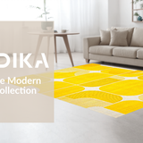 Ultra Soft Area Rug, Non Slip, Stain Resistant, Washable Area Rugs for Living Room, Bedroom, Vibrant Sunny Irregular Aesthetic(Yellow)
