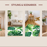 Ultra Soft Area Rug, Non Slip, Stain Resistant, Washable Area Rugs for Living Room, Bedroom, Vibrant Green Botanical Fusion(Green)