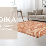Ultra Soft Area Rug, Non Slip, Stain Resistant, Washable Area Rugs for Living Room, Bedroom, Trendy Warm Palette Knotted Design(Orange)