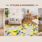 Ultra Soft Area Rug, Non Slip, Stain Resistant, Washable Area Rugs for Living Room, Bedroom, Stylish Wreath Theme for Interiors(Yellow)