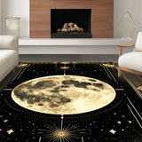 Ultra Soft Area Rug, Non Slip, Stain Resistant, Washable Area Rugs for Living Room, Bedroom, Artful Distressed Medallion Style(Gold)