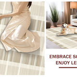 Ultra Soft Area Rug, Non Slip, Stain Resistant, Washable Area Rugs for Living Room, Bedroom, Rustic Cozy Furry Bubble Design(Beige)