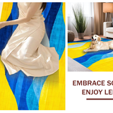Ultra Soft Area Rug, Non Slip, Stain Resistant, Washable Area Rugs for Living Room, Bedroom, Elegant Colorful Swirl Pattern(Yellow)