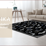 Ultra Soft Area Rug, Non Slip, Stain Resistant, Washable Area Rugs for Living Room, Bedroom, Spooky Black Halloween Decor(Black)