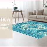 Ultra Soft Area Rug, Non Slip, Stain Resistant, Washable Area Rugs for Living Room, Bedroom, Vintage Boho Soft Playroom Rug(Blue)