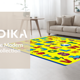 Ultra Soft Area Rug, Non Slip, Stain Resistant, Washable Area Rugs for Living Room, Bedroom, Engaging Brightly Colored Learning Circle(Yellow)
