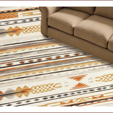 Ultra Soft Area Rug, Non Slip, Stain Resistant, Washable Area Rugs for Living Room, Bedroom, Artistic Vintage Geometric Accent(Orange)
