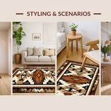 Ultra Soft Area Rug, Non Slip, Stain Resistant, Washable Area Rugs for Living Room, Bedroom, Minimalist Earthy Patterned Inspiration(Brown)
