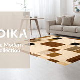Ultra Soft Area Rug, Non Slip, Stain Resistant, Washable Area Rugs for Living Room, Bedroom, Modern Plush Ogee Pattern(Beige)