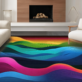 Ultra Soft Area Rug, Non Slip, Stain Resistant, Washable Area Rugs for Living Room, Bedroom, Dynamic Colorful Geometric Aesthetic(Yellow)