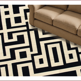 Ultra Soft Area Rug, Non Slip, Stain Resistant, Washable Area Rugs for Living Room, Bedroom, Chic Modern Greek Key Arrangement(Beige)