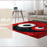 Ultra Soft Area Rug, Non Slip, Stain Resistant, Washable Area Rugs for Living Room, Bedroom, Yin Yang Ba-gua Round(Red)