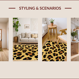 Ultra Soft Area Rug, Non Slip, Stain Resistant, Washable Area Rugs for Living Room, Bedroom, Fashionable Leopard Print Soft Living Room(Beige)