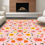 Ultra Soft Area Rug, Non Slip, Stain Resistant, Washable Area Rugs for Living Room, Bedroom, Delightful Soft Pastel Typography(Pink)